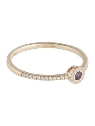 Pre-owned Ring 14k Amethyst & Diamond Cocktail  In Multicolor