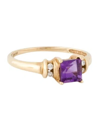 Pre-owned Ring 14k Amethyst & Diamond  In Multi