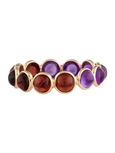 Pre-owned Ring 14k Amethyst & Garnet Split Eternity Band In Multicolor