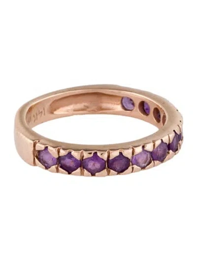 Pre-owned Ring 14k Amethyst Band In Multi