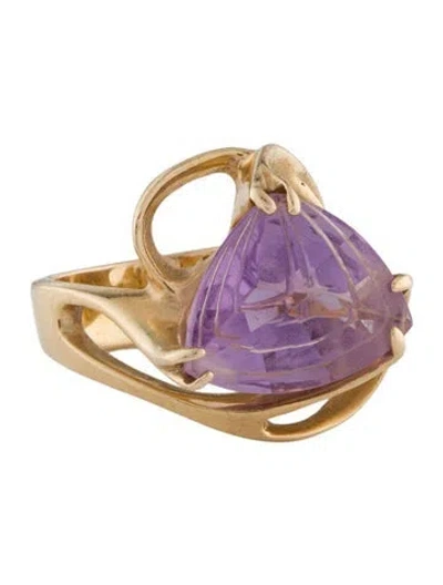 Pre-owned Ring 14k Amethyst Cocktail  In Multi