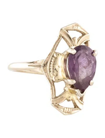 Pre-owned Ring 14k Amethyst Cocktail  In Multi