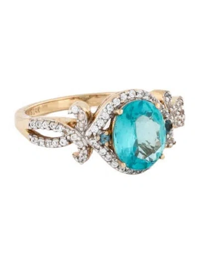 Pre-owned Ring 14k Apatite & Zircon Cocktail  In Multicolor