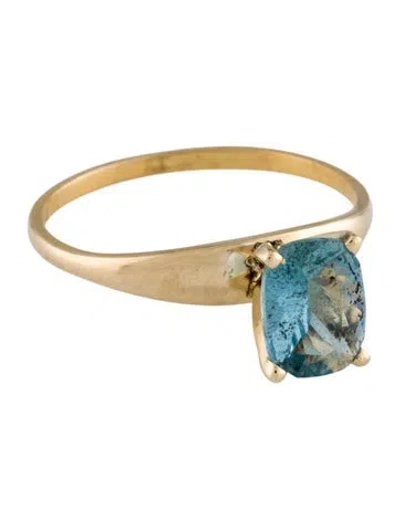 Pre-owned Ring 14k Aquamarine Cocktail  In Multi