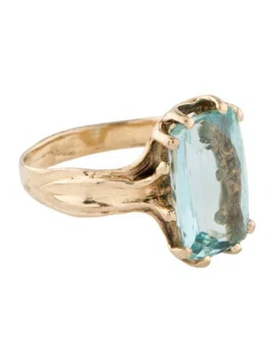 Pre-owned Ring 14k Aquamarine Cocktail  In Multi