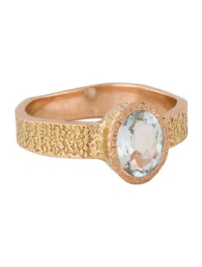 Pre-owned Ring 14k Aquamarine Cocktail  In Multicolor