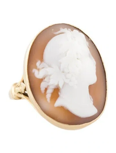 Pre-owned Ring 14k Cameo  In Multi