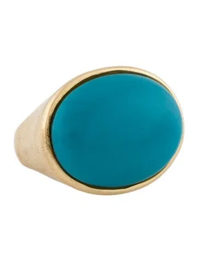 Pre-owned Ring 14k Ceramic Cocktail  In Blue