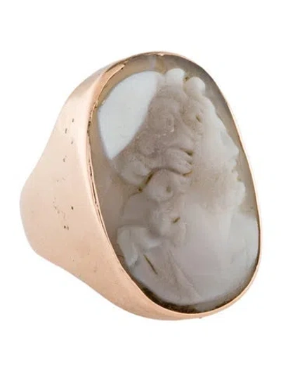 Pre-owned Ring 14k Chalcedony Cameo  In Multi