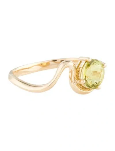 Pre-owned Ring 14k Chrysoberyl & Diamond Cocktail  In Multi