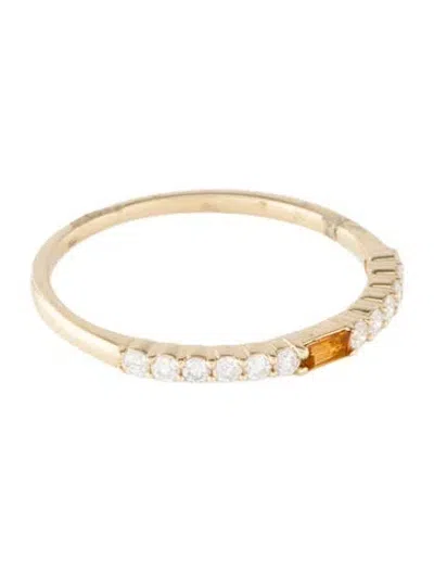 Pre-owned Ring 14k Citrine & Diamond Band  In Multicolor