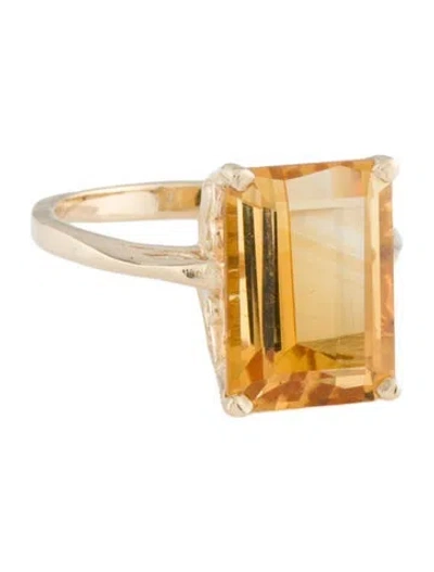 Pre-owned Ring 14k Citrine Cocktail  In Multi