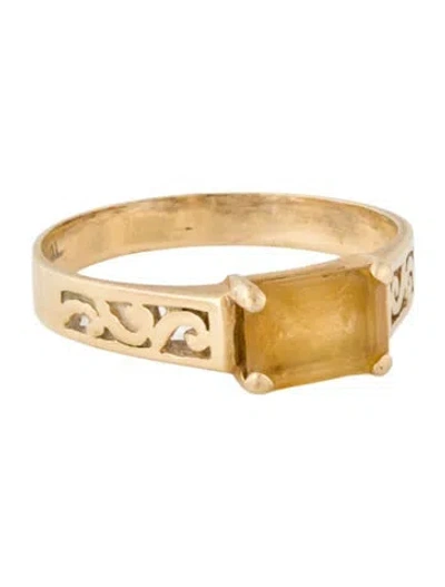 Pre-owned Ring 14k Citrine Cocktail  In Multi