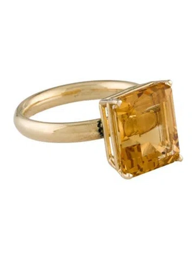 Pre-owned Ring 14k Citrine Cocktail  In Multi
