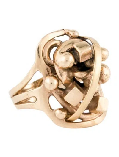 Pre-owned Ring 14k Cluster Cocktail  In Multi