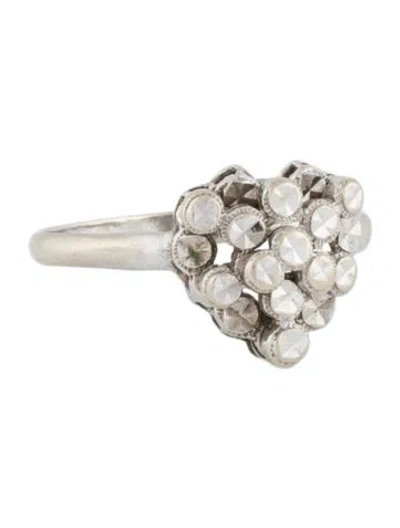 Pre-owned Ring 14k Cluster Heart Cocktail  In Multi
