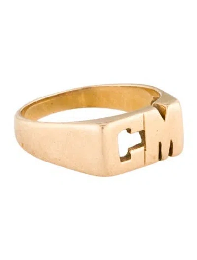 Pre-owned Ring 14k 'cm' Initials Signet  In Multi