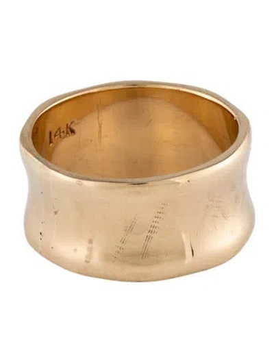 Pre-owned Ring 14k Concave Polished Wide Band  In Multi