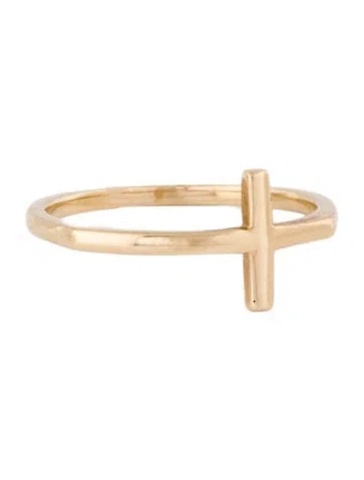Pre-owned Ring 14k Cross  In Multi