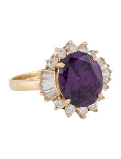 Pre-owned Ring 14k Cubic Zirconia Cocktail  In Multi