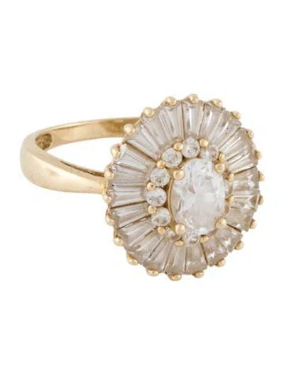 Pre-owned Ring 14k Cubic Zirconia Cocktail  In Multi