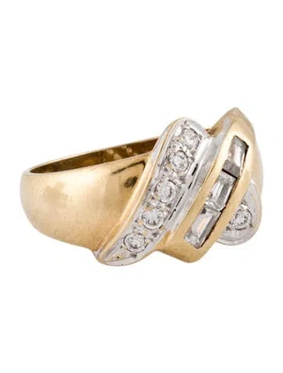 Pre-owned Ring 14k Cubic Zirconia Cocktail  In Multi