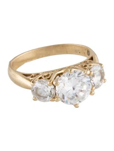 Pre-owned Ring 14k Cubic Zirconia Cocktail  In Multicolor