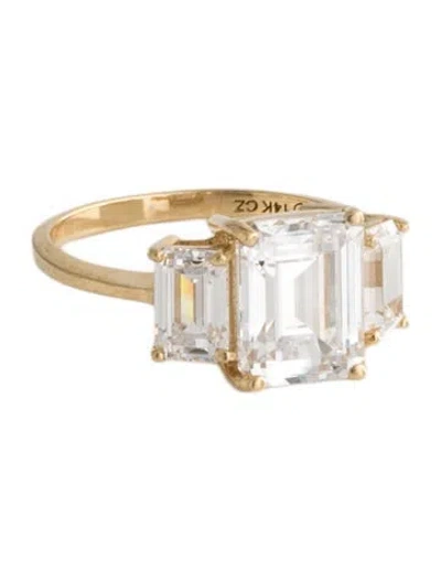 Pre-owned Ring 14k Cubic Zirconia Cocktail  In Multicolor
