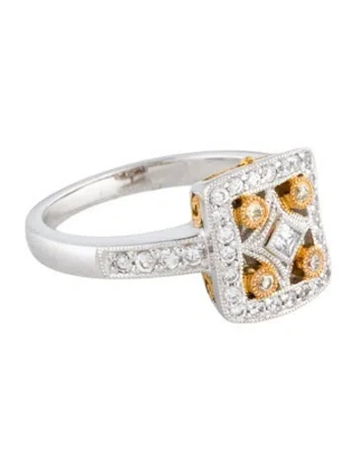 Pre-owned Ring 14k Cubic Zirconia Cocktail  In Multicolor