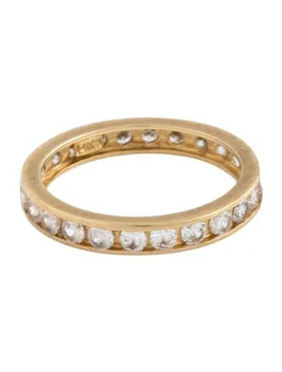 Pre-owned Ring 14k Cubic Zirconia Eternity Band In Multicolor