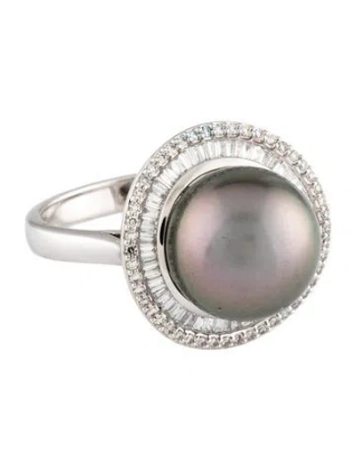 Pre-owned Ring 14k Cultured Pearl & Diamond Ballerina  In Multicolor