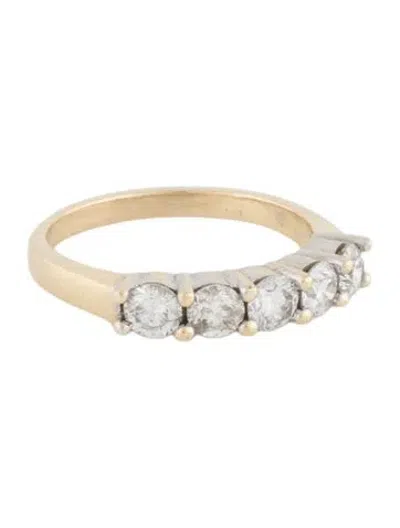 Pre-owned Ring 14k Diamond 5-stone Band  In Multi