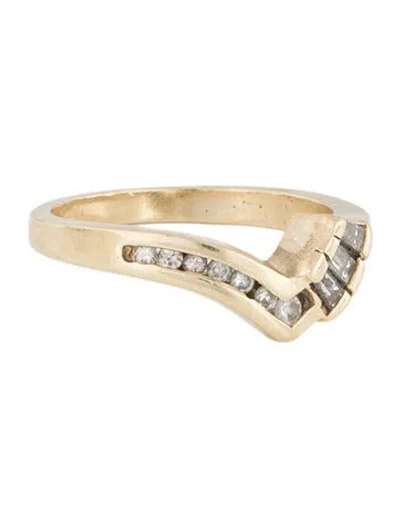Pre-owned Ring 14k Diamond Abstract Contour Band In Multi