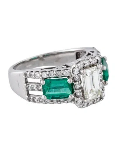 Pre-owned Ring 14k Diamond & Emerald  In Multi