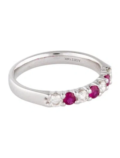 Pre-owned Ring 14k Diamond & Ruby Band In Multi