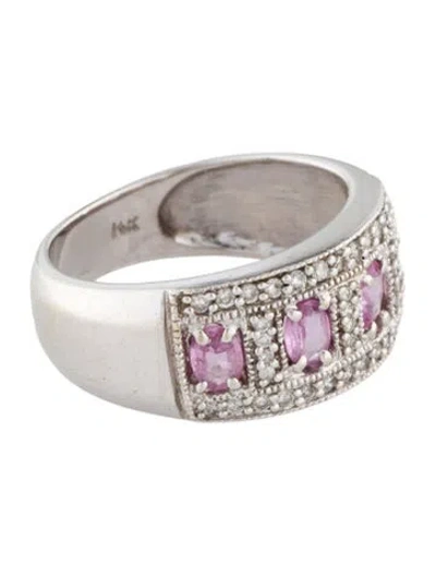 Pre-owned Ring 14k Diamond & Sapphire Cocktail  In Multi