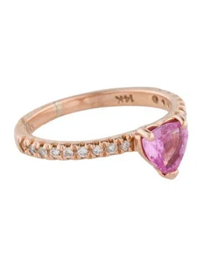 Pre-owned Ring 14k Diamond & Sapphire Cocktail  In Multi