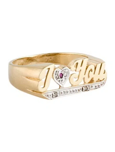 Pre-owned Ring 14k Diamond & Synthetic Ruby Cocktail  In Multi