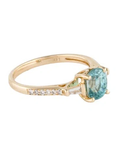Pre-owned Ring 14k Diamond & Zircon Cocktail  In Multi