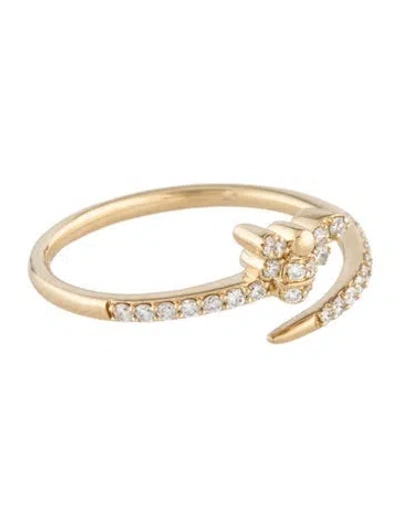 Pre-owned Ring 14k Diamond Bee Bypass Cocktail  In Multicolor