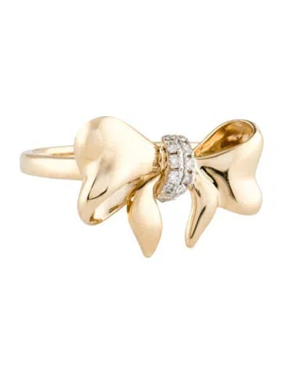 Pre-owned Ring 14k Diamond Bow Cocktail  In Multi