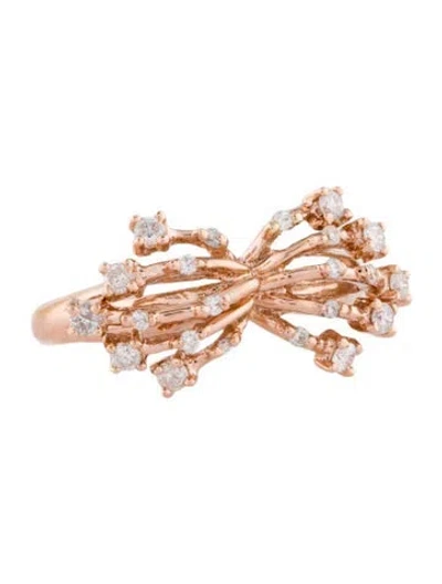 Pre-owned Ring 14k Diamond Bow  In Multi