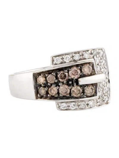 Pre-owned Ring 14k Diamond Buckle Cocktail  In Multi