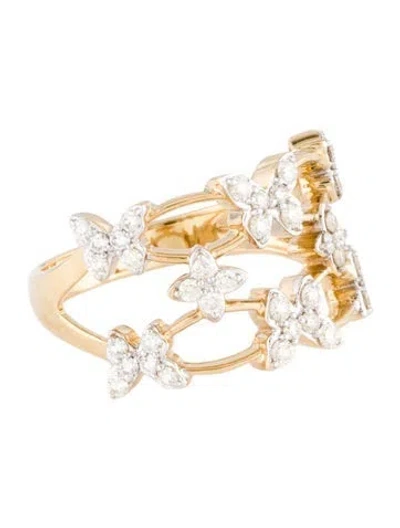 Pre-owned Ring 14k Diamond Butterfly Band In Multi