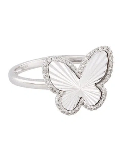 Pre-owned Ring 14k Diamond Butterfly Cocktail  In Multi