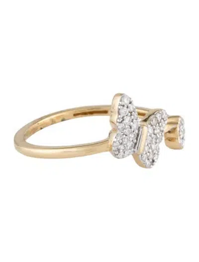 Pre-owned Ring 14k Diamond Butterfly  In Multicolor