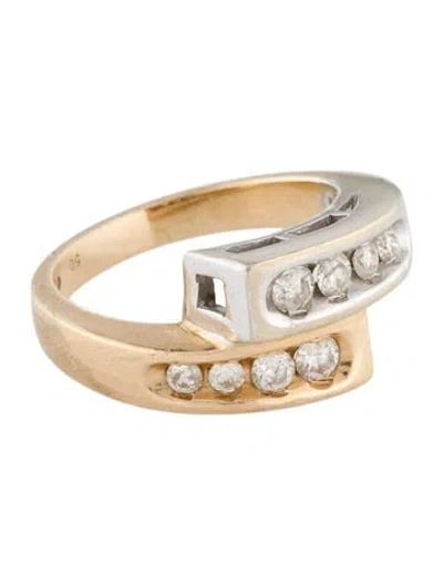 Pre-owned Ring 14k Diamond Bypass Band In Multi