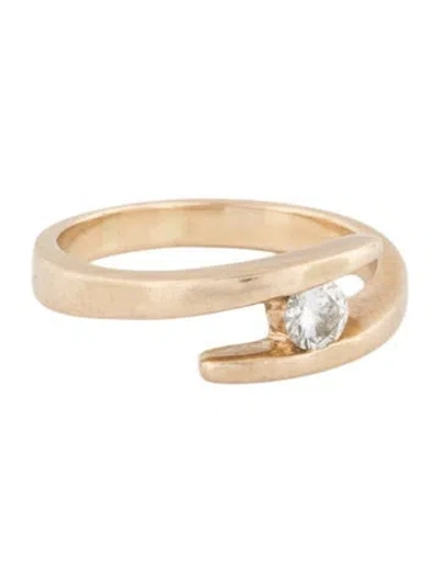 Pre-owned Ring 14k Diamond Bypass Band In Multicolor
