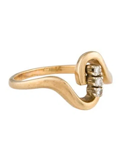 Pre-owned Ring 14k Diamond Bypass Cocktail  In Multi