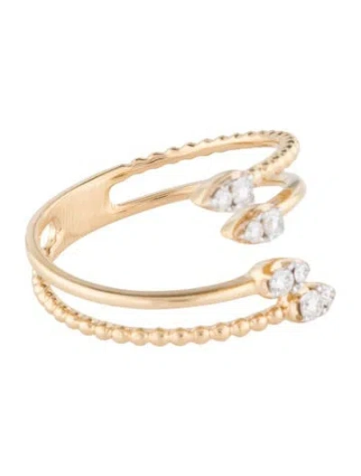 Pre-owned Ring 14k Diamond Bypass Cocktail  In Multi